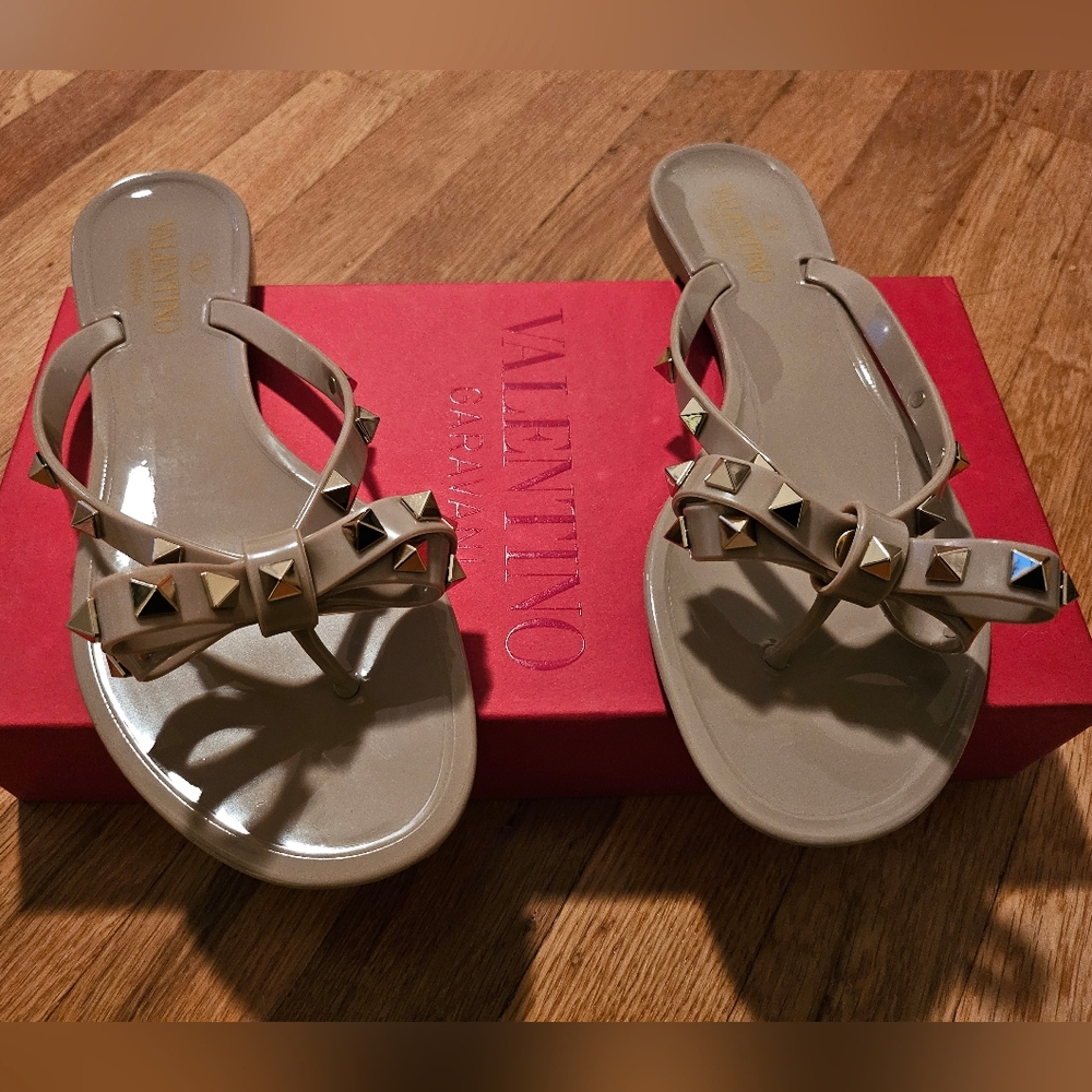 Valentino Rockstud Jelly Flip Flop